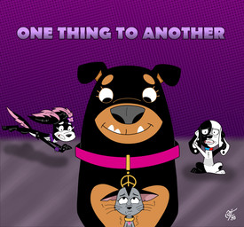 black_body black_ears black_fur black_spots brown_body brown_fur collar ear_tuft female feral floppy_ears fur group male pink_body pink_collar pink_fur purple_background purple_collar simple_background spots text toony tuft white_body white_fur unclescooter 101_dalmatian_street 101_dalmatians disney deepak_(101_dalmatians) deidra_(cartooncross) elvira_(cartooncross) roxy_(101_dalmatians) canid canine canis dalmatian domestic_cat domestic_dog felid feline felis mammal mastiff mixed_breed molosser rottweiler english_text hi_res