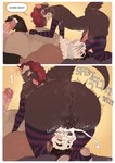 anthro arm_warmers armwear big_butt blush bodily_fluids body_hair butt clothing cum cum_in_mouth cum_inside dialogue duo ear_piercing ear_ring face_fucking femboy genital_fluids irrumatio josou_seme legwear male male/male male_penetrated male_penetrating male_penetrating_male oral overweight overweight_male pattern_clothing pattern_legwear pattern_thigh_highs penetration penile penis_in_mouth piercing ring_piercing sex size_difference small_dom_big_sub striped_clothing striped_legwear striped_thigh_highs stripes sweat text thick_thighs thigh_highs roly angel_(angeltazdevil) dasyurid dasyuromorph mammal marsupial mustelid otter sea_otter tasmanian_devil 2025 comic hi_res