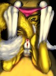 anthro anus biped butt female fur genitals presenting presenting_anus presenting_hindquarters presenting_pussy pussy raised_tail smile solo tail soulgryph bandai_namco digimon canid canine digimon_(species) mammal renamon absurd_res digital_media_(artwork) hi_res