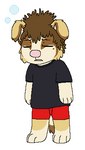 anthro bedhead black_clothing black_shirt black_topwear boxers_(clothing) brown_body brown_fur brown_hair bubble_emanata button_ears chibi clothed clothing emanata eyebrows eyes_closed feet floppy_ears fur hair handpaw hindpaw male male_anthro messy_hair open_mouth pantsless paws pink_nose plantigrade red_boxers red_clothing red_underwear shirt simple_background sleeping solo t-shirt tail tired topwear underwear white_background white_body white_fur yellow_body yellow_fur sebdoggo blue_(sebdoggo) bird_dog canid canine canis chow_chow domestic_dog golden_retriever hunting_dog mammal mixed_breed retriever spitz 2014 aliasing digital_drawing_(artwork) digital_media_(artwork) flat_colors full-length_portrait low_res microsoft_paint_(artwork) portrait trans_(lore) trans_man_(lore)