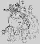 armor bottomwear clothing cybernetics drork female horn mace machine melee_weapon plant power_armor pregnant skirt solo tree weapon pauliusthemad vwpologt dryad elemental_creature flora_fauna humanoid treant hi_res monochrome