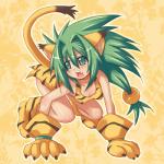 all_fours breasts clothed clothing female green_eyes green_hair hair open_mouth solo kure samurai_shodown cham_cham animal_humanoid cat_humanoid felid felid_humanoid feline feline_humanoid humanoid mammal mammal_humanoid 1:1 2011