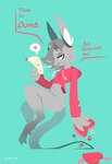 anthro bottomless candy chocolate clothed clothing dessert dialogue ellipsis female food fur grey_body grey_fur holding_object holidays hoodie solo text topwear valentine's_day_card hydrabb valentine's_day 2022 digital_media_(artwork) english_text lineless