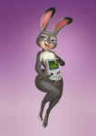 anthro breasts buckteeth claws convenient_censorship electronics female fur game_boy_console game_console gradient_background grey_body grey_fur half-closed_eyes handheld handheld_console holding_console holding_game_boy holding_object narrowed_eyes nintendo_console nude open_mouth purple_eyes simple_background smile solo teeth toe_claws mewpan disney game_boy game_boy_family nintendo zootopia judy_hopps lagomorph leporid mammal rabbit 2016 censored