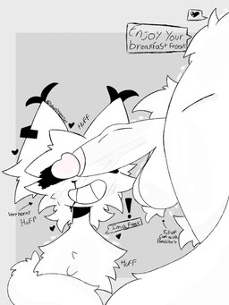 anthro aroused balls big_balls big_penis black_blood blind blind_eye blood blush bodily_fluids boyfreak_(voidlyvessel) colored_blood disability duo eyeless feral fluffy fluffy_tail fur genitals happy male male/male penis penis_in_face penis_on_face sex smile tail text unusual_blood unusual_bodily_fluids white_body white_fur wide_hips voidlyvessel watsfall_(voidlyvessel) absurd_res hi_res