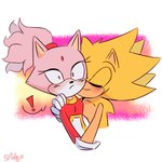 anthro blush clothing duo exclamation_point eyes_closed female hug love male male/female nervous outline simple_background smile yellow_body yellow_eyes spidercheetos sega sonic_the_hedgehog_(series) blaze_the_cat burning_blaze sonic_the_hedgehog super_sonic domestic_cat eulipotyphlan felid feline felis hedgehog mammal 1:1 2022 digital_media_(artwork) hi_res