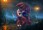 amazing_background container cup detailed_background female feral horn magic night outside raining solo street_lamp telekinesis umbrella atlas-66 friendship_is_magic hasbro my_little_pony mythology rarity_(mlp) equid equine mammal mythological_creature mythological_equine unicorn absurd_res detailed hi_res