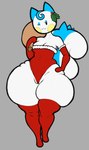 anthro camel_toe christmas_clothing clothing dot_eyes female gloves hair_swirl handwear holidays holly_(plant) legwear plant sack simple_face solo stockings thick_thighs slimey_art christmas nintendo pokemon generation_4_pokemon pachirisu pokemon_(species) flat_colors hi_res