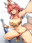 big_breasts breasts brown_body brown_fur clothing female fur hair long_hair pink_hair simple_background solo yellow_eyes wisespeak fate_(series) type-moon caster_tamamo-no-mae animal_humanoid canid canid_humanoid canine canine_humanoid fox_humanoid humanoid mammal mammal_humanoid