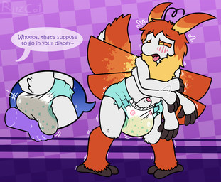 4_arms 4_hands 4_wings anthro blush bodily_fluids cum diaper diaper_squish ejaculation erection feces fluffy fluffy_tail genital_fluids genitals male moan multi_arm multi_hand multi_limb multi_wing orgasm orgasm_face penis pooping soiled_diaper soiling soiling_diaper solo tail unclean_diaper urine used_diaper using_diaper wet wet_diaper wetting wetting_diaper wings ritzcat cole_murphy arthropod insect lepidopteran moth hi_res