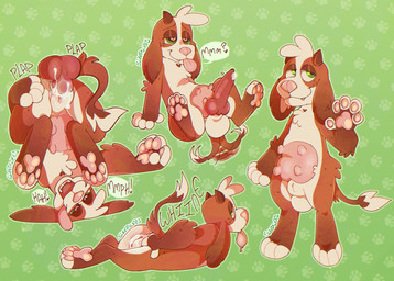 animal_genitalia animal_penis anthro bodily_fluids butt canine_genitalia canine_penis cum cum_in_vagina cum_inside disembodied_penis duo female genital_fluids genitals heart_eyes heart_symbol male pawpads paws penis presenting presenting_hindquarters presenting_penis presenting_vulva sheath solo tail tail_motion tailwag teats tongue tongue_out udders vulva conditional_dnp sleepweed canid canine mammal