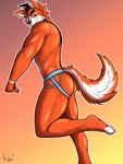 anthro butt clothed clothing flow_owo jockstrap jockstrap_only male solo topless underwear underwear_only rufusinuzuka flow canid canine fox mammal 3:4 absurd_res hi_res