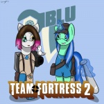 duo female feral hair horn multicolored_hair quadruped tail lovingpony hasbro my_little_pony mythology team_fortress_2 valve medic_(team_fortress_2) scout_(team_fortress_2) seaweed_drop equid equine mammal mythological_creature mythological_equine unicorn 1:1 crossover