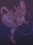 big_breasts bodily_fluids breasts colored_saliva eyeless female front_view green_saliva high_heeled_feet huge_breasts nipple_outline open_mouth purple_background purple_body saliva sharp_teeth simple_background solo teeth thick_thighs unusual_bodily_fluids unusual_saliva wide_hips techfuzz alien_(franchise) alien humanoid xenomorph absurd_res hi_res