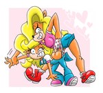 anthro bullying butt clothing duo female female/female pain panties polka_dot_panties size_difference underwear wedgie moexe activision crash_bandicoot_(series) coco_bandicoot tawna_bandicoot bandicoot mammal marsupial hi_res