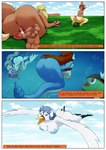 absurd_res after_sex anthro anthrofied ass_up basculin bernardol22 bite blue_nipples bodily_fluids breasts brown_body brown_fur buneary comic cum cum_in_pussy cum_inside dialogue_box dratini eevee feebas female feral flying fur fused_legs generation_1_pokemon generation_3_pokemon generation_4_pokemon generation_5_pokemon genital_fluids genitals hi_res legless male male/female nasbak-cryman nintendo nipples penis pokemon pokemon_(species) pokemorph pussy red-striped_basculin seel shiny_pokemon swanna swimming tail three_frame_image transformation underwater water
