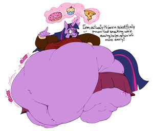 1_horn 4_fingers anthro belly belly_overhang big_belly big_breasts bottomwear breasts clothed clothing cutie_mark dessert doughnut eyelashes female fingers food glorp horn huge_belly morbidly_obese morbidly_obese_anthro morbidly_obese_female navel obese obese_anthro obese_female one_eye_closed overweight overweight_anthro overweight_female pastry pizza pizza_slice purple_body purple_eyes rumbling_stomach skirt solo telekinesis text kaboodles friendship_is_magic hasbro my_little_pony mythology twilight_sparkle_(mlp) equid equine mammal mythological_creature mythological_equine unicorn 2026 english_text hi_res