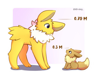 ambiguous_gender blue_eyes brown_body brown_fur brown_nose cheek_tuft comparing dipstick_tail duo eye_contact facial_tuft feral fur looking_at_another markings nude quadruped sitting size_difference snout standing tail tail_markings tuft yellow_body yellow_fur 4friday nintendo pokemon eevee eeveelution generation_1_pokemon jolteon pokemon_(species) 4:3 colored colored_sketch digital_drawing_(artwork) digital_media_(artwork) hi_res sketch