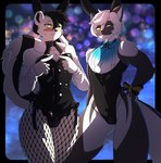 andromorph anthro biped blush bunny_costume camel_toe clothing costume duo fingers fishnet_clothing green_eyes hair intersex white_hair munkeesgomu murphy_(custom_ink) seb_(custom_ink) mammal rodent sciurid hi_res