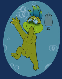 anthro asphyxiation balls bubble cyanosis drowning erection foreskin genitals hair humanoid_genitalia humanoid_penis male male_anthro nude partially_retracted_foreskin penis shell-less solo underwater water young young_anthro young_male tribaldragon mario_bros nintendo hammer_bro koopa reptile scalie turtle digital_media_(artwork) hi_res