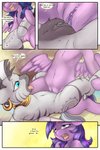 2:3 absurd_res ahegao blue_eyes comic dialogue digital_media_(artwork) duo ear_piercing ear_ring english_text equid equine female female/female feral friendship_is_magic fur genitals grey_body grey_fur hair hasbro hi_res hobbes_maxwell horn humanoid_genitalia humanoid_pussy looking_pleasured mammal multicolored_hair my_little_pony mythological_creature mythological_equine mythology neck_ring open_mouth piercing purple_body purple_eyes purple_fur purple_hair pussy ring_piercing sex text tongue tongue_out tribadism twilight_sparkle_(mlp) vaginal winged_unicorn wings zebra zecora_(mlp)