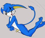 anthro balls genitals half-erect male narrowed_eyes nude penis simple_background solo tongue tongue_out yellow_penis illegaleel jack_(webcomic) drip_(jack) canid canine canis hybrid mammal murid murine rat rodent wolf hi_res