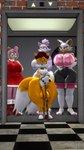 anthro big_breasts breasts clothing elevator female genitals group legwear looking_at_viewer male penis size_difference smaller_male thigh_highs kabalmystic_(artist) ok_bruh animan_studios axel_in_harlem sega sonic_the_hedgehog_(series) warfare_machine amy_rose blaze_the_cat miles_prower rouge_the_bat warfare_amy warfare_blaze warfare_rouge bat canid canine domestic_cat eulipotyphlan felid feline felis fox hedgehog mammal 3d_(artwork) 9:16 digital_media_(artwork) hi_res meme source_filmmaker_(artwork)