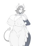 apron big_breasts breasts bulging_breasts cleavage clothed clothing curvy_figure female fur horn huge_breasts nipple_outline simple_background solo standing thick_thighs transformation voluptuous white_background wide_hips racersplat molly_(randomtanstudio) animal_humanoid bovid bovid_humanoid bovine bovine_humanoid cattle_humanoid humanoid mammal mammal_humanoid hi_res