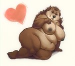 5_fingers 5_toes anthro areola belly belly_rolls big_belly big_breasts big_cheeks black_nose breasts brown_body brown_eyes brown_fur brown_hair chubby_cheeks claws countershade_torso countershading curvy_figure deep_navel eyelashes fat_rolls feet female fingers fur grey_nipples hair hand_on_breast heart_symbol huge_breasts huge_thighs lips long_hair looking_at_viewer mature_female navel neck_tuft nipples nude obese obese_female overweight overweight_female simple_background sitting smile solo thick_bottom_lip thick_thighs toes tuft voluptuous white_background wide_hips wrinkles noviraine nora_(tasanko) bear brown_bear mammal ursine 2024 digital_media_(artwork) signature