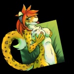 anthro breasts female green_eyes hand_on_breast looking_at_viewer nipples nude solo tail tongue tongue_out chazcatrix kansi felid jaguar mammal pantherine 1:1 alpha_channel