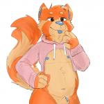 animal_genitalia anthro blue_nipples blue_nose blue_penis blue_tongue bodily_fluids bottomless clothed clothing drawyourfursona fur genital_fluids genitals hoodie looking_at_viewer male nipples orange_body orange_fur penis penis_tip precum sheath solo tongue tongue_out topwear twitter_hoodie sharkall meme_clothing shark_(sharkall) ailurid mammal red_panda 1:1 meme