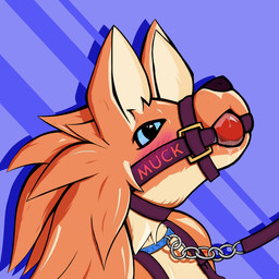 anthro ball_gag bdsm blush blush_lines bondage bound collar countershading fluffy fluffy_hair fur gag hair halter harness harness_ball_gag harness_gag leash leashed_collar male multicolored_body orange_body orange_fur simple_background solo themuck muck_(character) canid canine fox mammal 1:1 absurd_res cel_shading colored_sketch detailed hi_res line_art shaded sketch