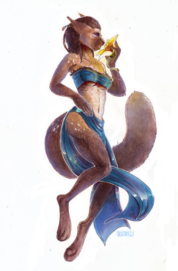 anthro barefoot biped bottomwear breasts brown_body brown_fur brown_hair clothed clothing dreadlocks feet female flower fur hair holding_flower holding_object humanoid_hands loincloth navel plant side_view simple_background skimpy solo topwear tube_top under_boob white_background arucarrd felid mammal absurd_res hi_res