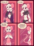 anthro bottomwear cape clothed clothing crossdressing dress femboy magic male midriff mirror skirt tail tail_under_skirt whygena reggie_(whygena) mammal mouse murid murine rodent comic hi_res