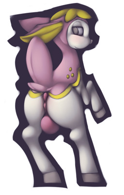 balls feral genitals hooves looking_back male simple_background solo standing white_background florecentmoo nintendo pokemon deer deerling generation_5_pokemon mammal pokemon_(species) spring_deerling