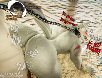 angry anthro beach beanie beanie_only bound bracelet chain chain_leash chained clothing dialogue doggystyle duo from_behind_position hat hat_only headgear headgear_only headwear headwear_only interspecies jewelry leash male male/male mostly_nude outside outside_sex plap secretly_loves_it sex sex_on_the_beach text white_body jaiblizz dollymolly323_(modeler) epic_games fortnite fletcher_kane calico_cat canid canine canis domestic_cat felid feline felis mammal wolf 3d_(artwork) digital_media_(artwork) hi_res