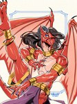 anthro athletic athletic_anthro athletic_male hair male membrane_(anatomy) membranous_wings red_body solo wings finbeard mythology dragon mythological_creature mythological_scalie scalie digital_drawing_(artwork) digital_media_(artwork) hi_res