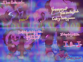 adult_on_young age_difference ambiguous_gender anthro blurred_background blurred_text bodily_fluids clothing cum cum_dripping_from_mouth cum_from_ass cum_in_ass cum_inside cum_on_tail dialogue drugged drugs eyewear footwear footwear_only genital_fluids genitals glasses male mostly_nude penis questionable_consent shaking shoes shoes_only sneakers sneakers_only socks substance_intoxication tail text trembling young clubskunk cass_(clubskunk) unnamed_character canid canine mammal maned_wolf mephitid skunk 4:3 comic english_text hi_res