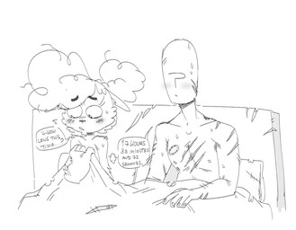 after_sex bite_mark blush dialogue duo embarrassed female male male/female nude scratches text mhdrawin ghoul_school hanna-barbera mythology scooby-doo_(series) anon winnie_werewolf_(ghoul_school) canid canine human mammal mythological_canine mythological_creature werecanid werecanine werecreature werewolf english_text monochrome