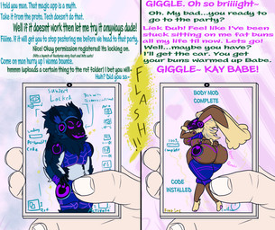 big_butt bikini bimbofication bouncing_butt breast_expansion breasts butt butt_expansion clothing coding expansion female gender_change gender_transformation glowing huge_butt machine male mtf_transformation pokemorph reality_shift swimwear text transformation two-piece_swimsuit venus_body wobbling candondor nintendo pokemon generation_4_pokemon lagomorph leporid lopunny mammal pokemon_(species) protogen rabbit english_text hi_res