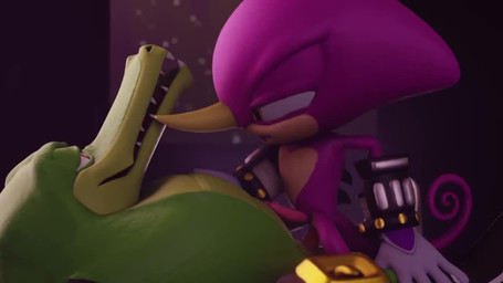 2_penises anal anal_penetration anthro anthro_on_anthro anthro_penetrated anthro_penetrating anthro_penetrating_anthro anthro_penetrating_male bed bedroom_sex bodily_fluids clothing crouching_cowgirl cum cum_from_ass cum_in_ass cum_inside diphallism duo erection from_front_position furniture genital_fluids genitals gloves hand_on_chest handwear horizontal_diphallism horn kissing larger_male looking_pleasured male male/male male_penetrated male_penetrating male_penetrating_anthro male_penetrating_male multi_genitalia multi_penis narrowed_eyes on_bottom on_top open_mouth penetration penile penile_penetration penis penis_in_ass pull_out sex sharp_teeth simple_background size_difference smaller_male teeth altrix3d sega sonic_the_hedgehog_(series) espio_the_chameleon vector_the_crocodile chameleon crocodile crocodilian lizard reptile scalie 16:9 3d_(artwork) 3d_animation animated digital_media_(artwork) long_playtime no_sound webm widescreen