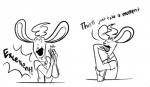 2015 anthro dialogue english_text hand_in_mouth lagomorph leporid male mammal monochrome nicecream_man one_eye_closed phillip-banks rabbit solo text undertale undertale_(series) wink