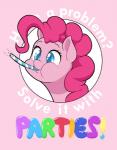 balloon balloon_font blue_eyes eyelashes female fur glistening glistening_balloon glistening_text hair inflatable mane noisemaker party_horn pink_background pink_body pink_fur pink_hair shaped_balloon simple_background solo text dstears friendship_is_magic hasbro my_little_pony pinkie_pie_(mlp) earth_pony equid equine horse mammal pony 2017 digital_media_(artwork) english_text