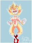 3:4 absurd_res amy_rose angry anthro big_nipples breasts clothing eulipotyphlan female flying footwear fur genitals grimace hedgehog hi_res mammal nipples pussy red_clothing red_eyes red_footwear red_shoes sega shoes solo sonic_the_hedgehog_(series) super_amy_rose totally_real white_glove yellow_body yellow_fur