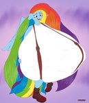 anthro big_breasts breasts cosplay female huge_breasts hyper hyper_breasts nude solo wings pdude friendship_is_magic hasbro my_little_pony mythology rainbow_dash_(mlp) equid equine mammal mythological_creature mythological_equine pegasus hi_res sketch