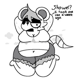 anthro bedroom_eyes belly big_breasts big_butt bodily_fluids bottomwear breasts butt clothing denim denim_bottomwear denim_clothing denim_shorts female musk narrowed_eyes navel overweight seductive shirt shorts solo sweat sweaty_breasts tank_top thick_thighs topwear flowr_(artist) normalsville pepsi_(normalsville) mammal mouse murid murine rodent 1:1 greyscale hi_res monochrome