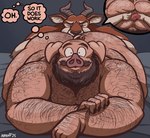 anal anthro balls beard bodily_fluids body_hair duo facial_hair genitals male male/male mustache oral rimming saliva sex surprised_face text thought_bubble tongue tongue_out nanoff joe_(nanoff) antelope bovid domestic_pig mammal suid suine sus_(pig) 2025 english_text hi_res