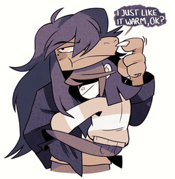anthro clothing duo female freckles hair hug long_hair male shirt simple_background text topwear white_background akanemnon deltarune undertale_(series) kris_(deltarune) susie_(deltarune) human mammal scalie 2023 hi_res