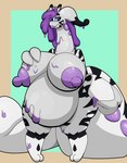 anthro areola belly big_belly big_breasts big_tail blue_eyes breasts female female_anthro hair huge_belly huge_breasts huge_tail long_hair nipples nude purple_areola purple_hair purple_nipples slime solo stripes tail white_body firepawdacat_(artist) nintendo pokemon kitty_(firepawdacat) felid generation_6_pokemon goodra hybrid mammal pantherine pokemon_(species) tiger absurd_res hi_res