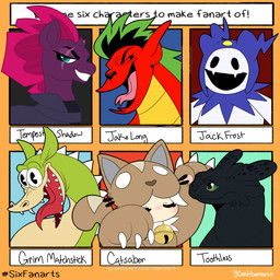 anthro claws clothing feral forked_tongue group looking_aside looking_at_viewer open_mouth open_smile smile tongue tongue_out ycantibemarco american_dragon:_jake_long cuphead_(game) disney dreamworks european_mythology friendship_is_magic hasbro how_to_train_your_dragon my_little_pony my_little_pony:_the_movie_(2017) mythology six_fanarts_challenge studio_mdhr grim_matchstick jake_long tempest_shadow_(mlp) toothless dragon equid equine fury_(httyd) horse mammal mythological_creature mythological_scalie night_fury pony scalie western_dragon 1:1 hi_res meme